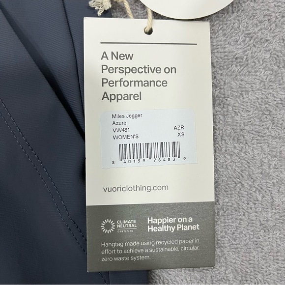 Vuori Pants Women XS Azure VW481 Miles Joggers Drawstring Elastic Pockets NWT - Picture 4 of 8